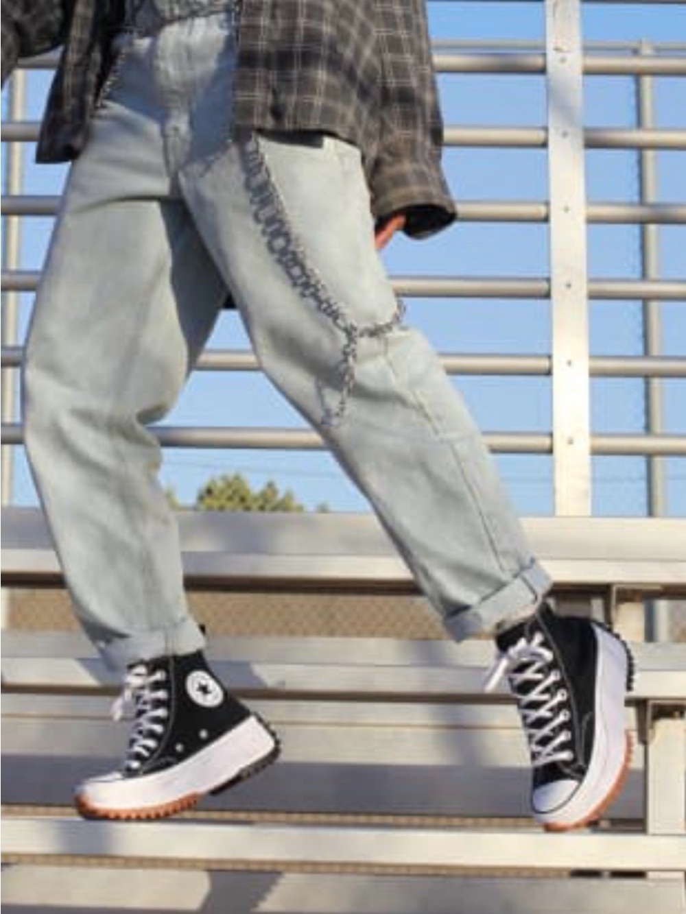 Converse Black High-Top Sneakers with Colorblock Ridged Soles - Picture 2 of 9